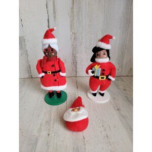 Unique felt Santa Claus woman kid Miss Claus figure decor ornament